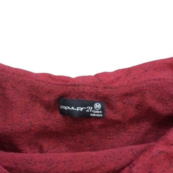 Popular 21 Red Off the Shoulder Sweater - Picture 10 of 10